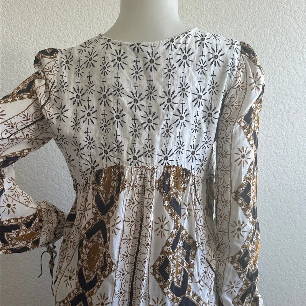 Free People Down by the Bay Tunic Ivory Combo